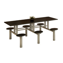 Mesa de Refeitório 6 Lugares com Banco Acoplado - 1