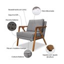 Ver imagem 6 de Poltrona Decorativa Ana para Sala de Estar Linho Cinza -Montanaris Decor