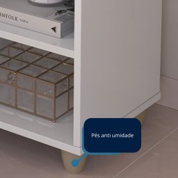 Mesa de Cabeceira Retrô - Mod.1228 Cor:branco - 6