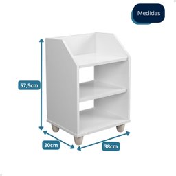 Mesa de Cabeceira Retrô - Mod.1228 Cor:branco - 7