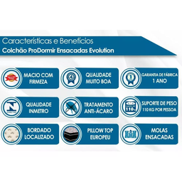 Colchão Casal Probel Evolution com Molas Ensacadas -FDT - 4