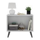 Ver imagem 4 de Mesa de Cabeceira Retrô 2 Portas Multimóveis Mp4133 Branca/preta