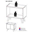 Ver imagem 3 de Mesa de Cabeceira Retrô 2 Portas Multimóveis Mp4133 Branca/preta