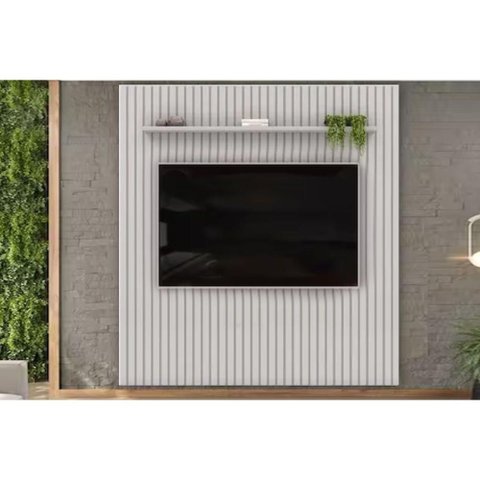 Home P/ Tv até 65 Pol Pratic Ripado C/ 1 Prateleira 223x240cm Bali - Dj Móveis