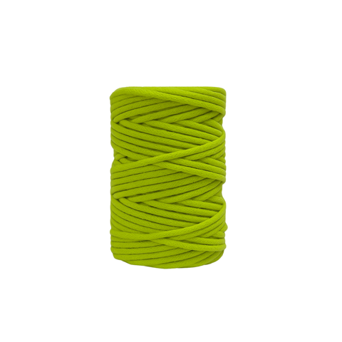 Cordão de Algodão Trancelim 6mm para Artesanato e Macrame Amarelo Neon
