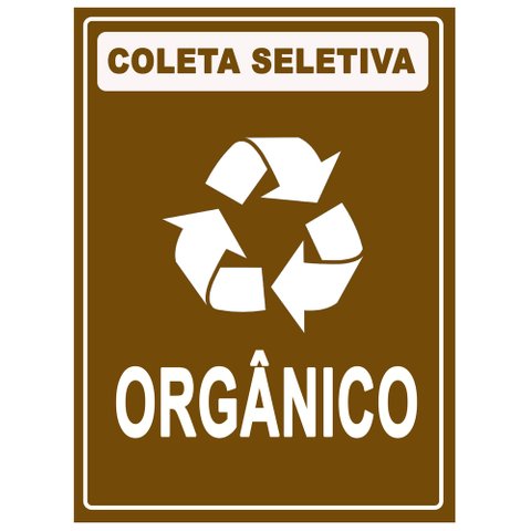 Placa Coleta Seletiva Condomínio Material Reciclável - Lixo Orgânico 15x20cm Tacolado 03 Unidades