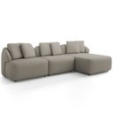 Ver imagem 1 de Sofá 3 Lugares com Chaise Direito Sala Living 248cm Arlo F04 Linho Bege Escuro Tc-10055 - Lyam Decor