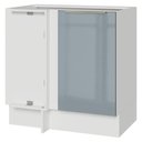 Ver imagem 1 de Balcão de Canto 1 Porta (sem Tampo) Branco/cinza Lux Madesa Branco/cinza