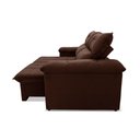 Ver imagem 6 de Sofá Retrátil/Reclinável Verona 1,80m Suede Velut Marrom c/ Molas no Assento - King House