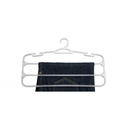 Ver imagem 4 de Kit 5 Cabides Cristal para Calças 3 Divisórias Reforçado Transparente - Organizador Roupeiro
