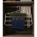 Ver imagem 3 de Kit 5 Cabides Cristal para Calças 3 Divisórias Reforçado Transparente - Organizador Roupeiro