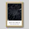 Quadro Mapa Munich - 90x60cm - Moldura Caixa Madeira - 1