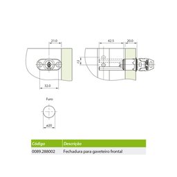 Fechadura para Gaveteiro Frontal Fgvtn - 2