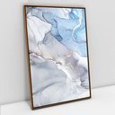 Ver imagem 1 de Quadro Decorativo em Canvas Abstrato Mármore Azul Celeste TaColado Moldura Flutuante 4,5cm Freijó 12