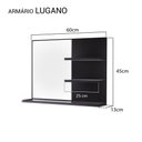 Ver imagem 3 de Espelho para Banheiro com Prateleiras Lugano Preto 60 x 45cm