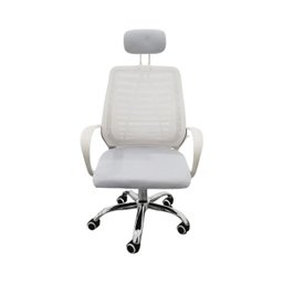 Kit 6 Cadeiras Escritório Diretor Mesh Encosto Cabeça Branco - 4