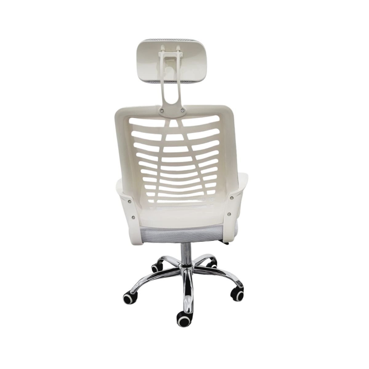 Kit 6 Cadeiras Escritório Diretor Mesh Encosto Cabeça Branco - 6