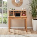 Ver imagem 1 de Escrivaninha Madeira Maciça 2 Gavetas 6 Nichos Marlene Mel Idimex