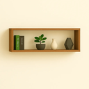 Ver imagem 1 de Nicho Retangular 100x30x20cm Mdf Decoração Escritório Quarto:freijó