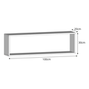 Ver imagem 3 de Nicho Retangular 100x30x20cm Mdf Decoração Escritório Quarto:freijó