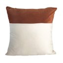 Ver imagem 1 de CAPA DE ALMOFADA QUADRADA EM VELUDO CREME E TERRACOTA Almofadas Estilo