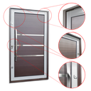 Ver imagem 3 de Porta Pivotante Alumínio Lamb.Evolution c/Pux.e.Elite Mix Corten 240x130 Brimak