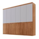 Ver imagem 2 de Guarda-Roupa Casal MDF com 6 Portas e 4 Gavetas Napoli Marrom/Marrome/Off White