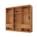 Ver imagem 4 de Guarda-Roupa Casal MDF com 6 Portas e 4 Gavetas Napoli Marrom/Marrome/Off White