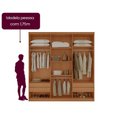 Ver imagem 5 de Guarda-Roupa Casal MDF com 6 Portas e 4 Gavetas Napoli Marrom/Marrome/Off White
