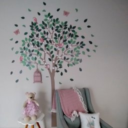 Painel De Parede Decorativo Arvore Passarinho Com Gaiola Em Led RH BABY KIDS COMERCIO DE MOVEIS E DE - 4