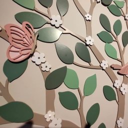 Painel De Parede Decorativo Arvore Passarinho Com Gaiola Em Led RH BABY KIDS COMERCIO DE MOVEIS E DE - 9