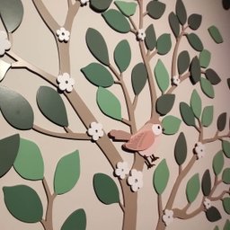 Painel De Parede Decorativo Arvore Passarinho Com Gaiola Em Led RH BABY KIDS COMERCIO DE MOVEIS E DE - 8