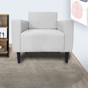 Conjunto 2 Poltronas Estofadas Para Clínica Leticia Slim Suede Branco - LM DECOR