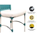 Ver imagem 3 de Cadeira em Alumínio e Fibra Sintética JK para Cozinha, Edícula - Azul Turquia