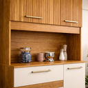 Ver imagem 2 de Armário de Cozinha Jade 90cm Compacto Pequeno para Apartamento com Gavetas 4 Portas:off Ripado