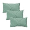 Kit 3 Capas para Almofada em Veludo Drapeada Retangular Cor:verde Menta - 1