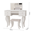 Ver imagem 3 de Penteadeira Camarim Infantil Portátil com Espelho e Banqueta 100% Mdf:branco