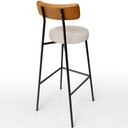 Ver mais imagens de Kit 06 Banquetas Alta Cozinha Sala De Jantar Aço Milão L02 Couríssimo Whisky Linho Cru - Lyam Decor