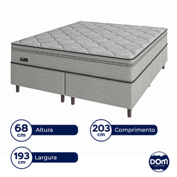 Cama Box Bipartido King Size Cinza e Colchão New Londres M. Ensacadas Umaflex - 4