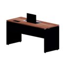Ver imagem 5 de Mesa Escritório Plataforma 150cm 1 Cx de Tomada Pé Painel F5 Cor:nogal com Preto