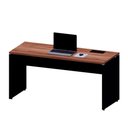 Ver imagem 4 de Mesa Escritório Plataforma 150cm 1 Cx de Tomada Pé Painel F5 Cor:nogal com Preto