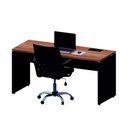 Ver imagem 2 de Mesa Escritório Plataforma 150cm 1 Cx de Tomada Pé Painel F5 Cor:nogal com Preto