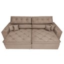Ver imagem 5 de Sofá Retrátil e Reclinável 2.12M com Molas Cama Inbox Estilo Suede Velusoft Castor