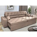 Ver imagem 1 de Sofá Retrátil e Reclinável 2.12M com Molas Cama Inbox Estilo Suede Velusoft Castor