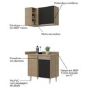 Ver imagem 3 de Balcão 1 Porta Denver e Armário Aéreo Austin de Canto Flex Castanho/Preto - Lumil Lumil Móveis Denve