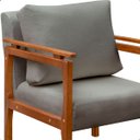 Ver imagem 3 de Kit 4 Poltrona Sala Decorativa Dallas Estofada Boucle Cinza Base Madeira Castanho - Arkell