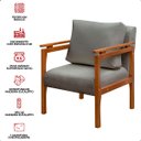 Ver imagem 7 de Kit 4 Poltrona Sala Decorativa Dallas Estofada Boucle Cinza Base Madeira Castanho - Arkell