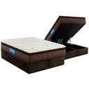 Ver imagem 1 de Conjunto Box Baú King: Colchão Espuma Probel D33 Guarda Costas Plus Pillow Top + Base Crc Suede