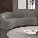 Ver imagem 1 de Sofá 4 Lugares para Sala 220cm Orgânico Wendi Suede Grafite I01 - Mpozenato