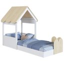Ver mais imagens de Cama Solteiro Infantil Montessoriana Casinha Nana Branco/carvalho C06 - Mpozenato